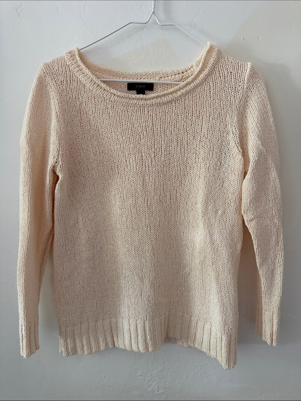 J. Crew Soft Cream Scoop-Neck Knit Sweater